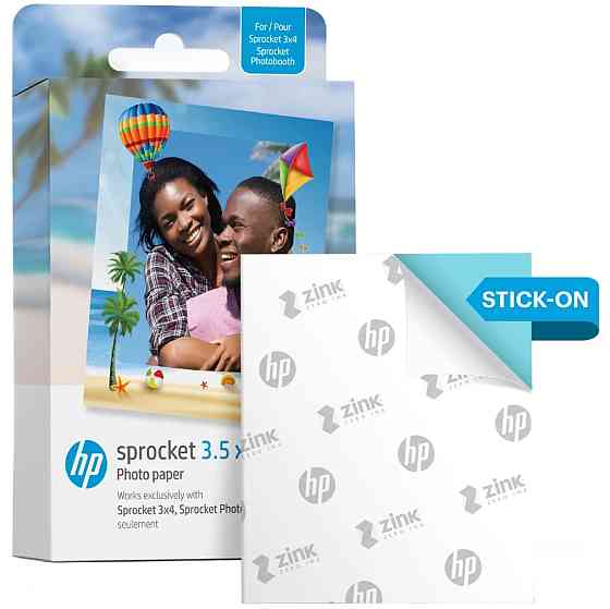Фотопапір HP Sprocket Zink 3.5"x4.25" Глянцевий, самоклеючий, 50 листів Вінниця