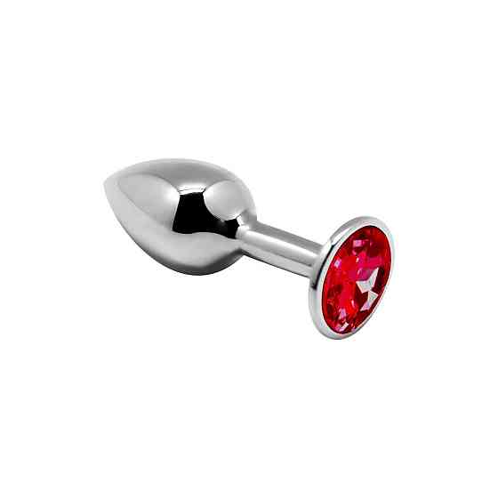 Металлическая анальная пробка с кристаллом Alive Mini Metal Butt Plug Red S Sex Aura Киев