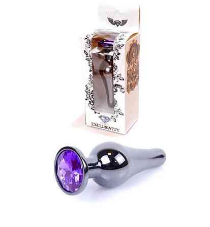 Анальна пробка - Jewellery Dark Silver BUTT PLUG- Purple Sex Aura Київ