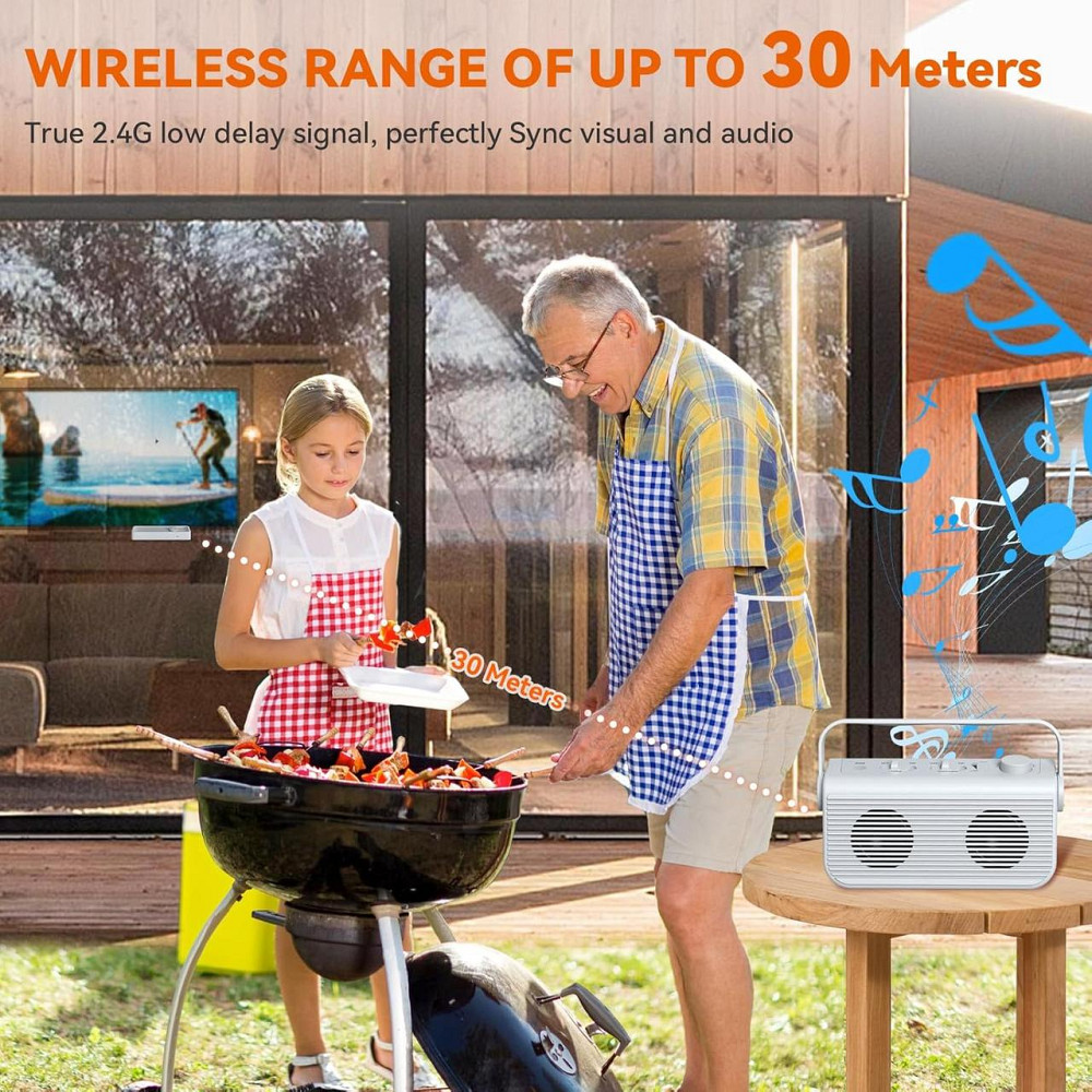 Усилитель голоса ANSTEN ZXTB007 Черный портативный для TV 30 м без задержки SOS 2.4 GHz AUX/RCA 10 ч Киев - изображение 7