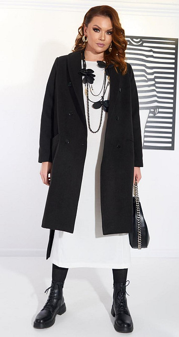 Стильное черное пальто (48) Киев - изображение 7