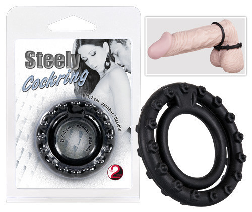Ерекційне кільце - Steely Cockring Black Sex Aura Київ - фото 1