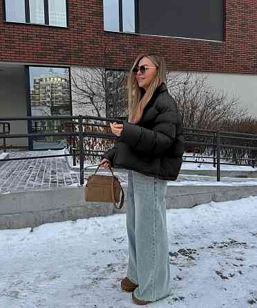 Женская куртка на молнии оверсайз кроя плащевка эмми Черный, 42/44 Одесса