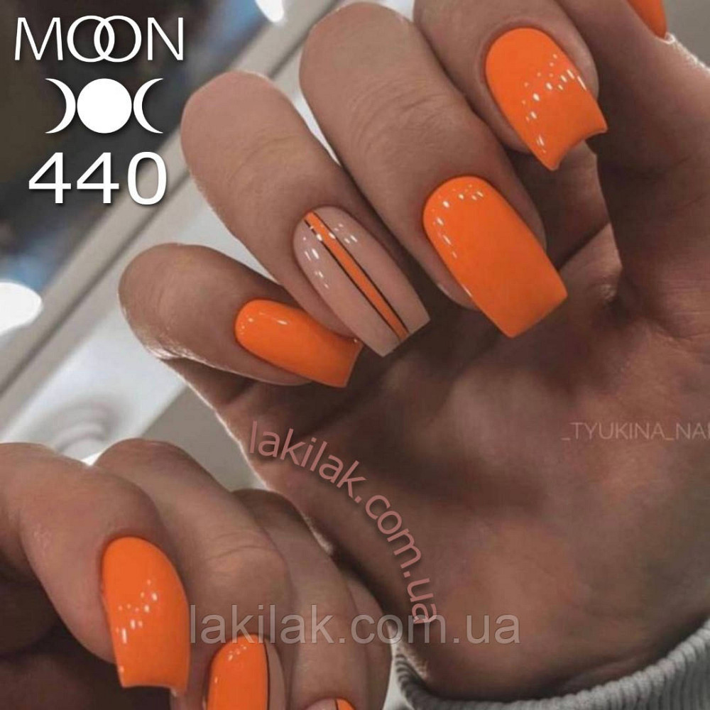 Гель-лак Moon Full Breeze color №440 насичений апельсиновий 8мл Херсон - изображение 1