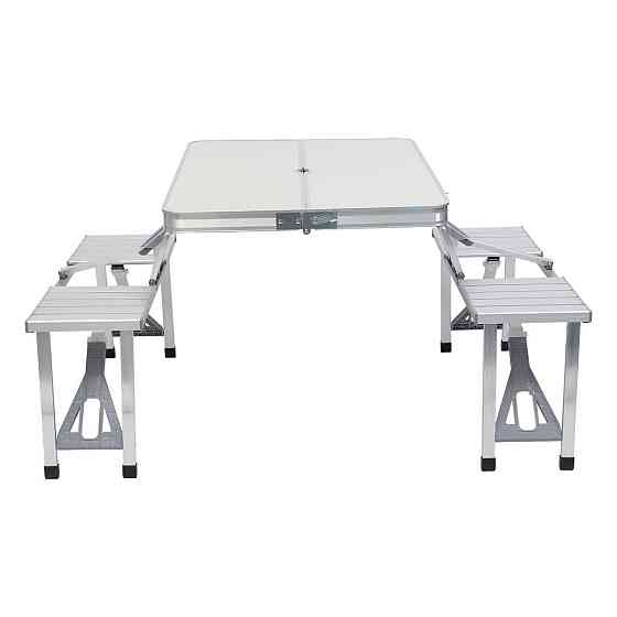 Складаний алюмінієвий стіл трансформер + 4 стільці для пікніка у валізі набір туристичних складних меблів G03-2 Київ