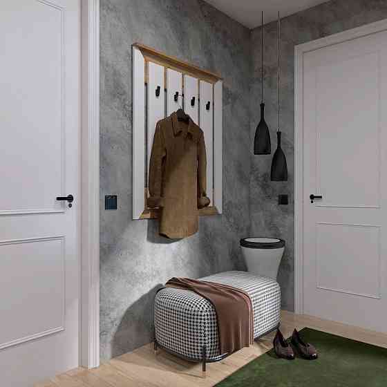 Вешалка настенная Эверест Нордик-900 90х6х110 см Белый + Дуб крафт золотой (DTM-5517) Львов