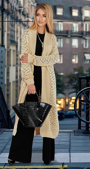 Ажурний в'язаний кардиган (48-52) Київ - фото 3