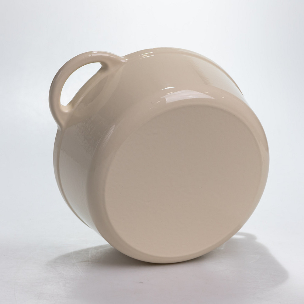 Каструля чавунна 2.5 л емальована з кришкою посуд для тушкування запікання томління кухонна Біла HP-1-14-WHITE Коломыя - изображение 6