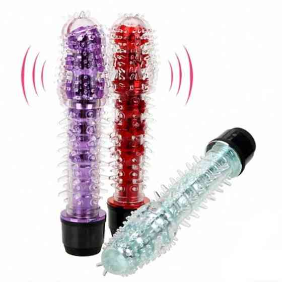 Гелевий вібратор із шипами блакитний Вінниця