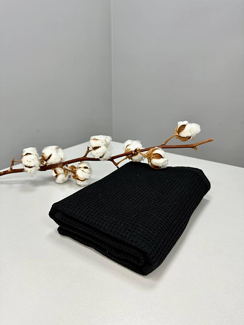 Вафельний рушник Ideal Textile 40х60 см 240 г/м2 (56860817) Чорний Чернівці - фото 4