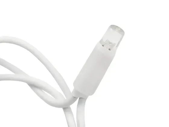 Гірлянда Дощ білий провід 3,3мм з вилкою прозора циліндрична вулична лампа 200LED (теплий білий) 200-SHORT-CURTAIN-WW-1N Одеса