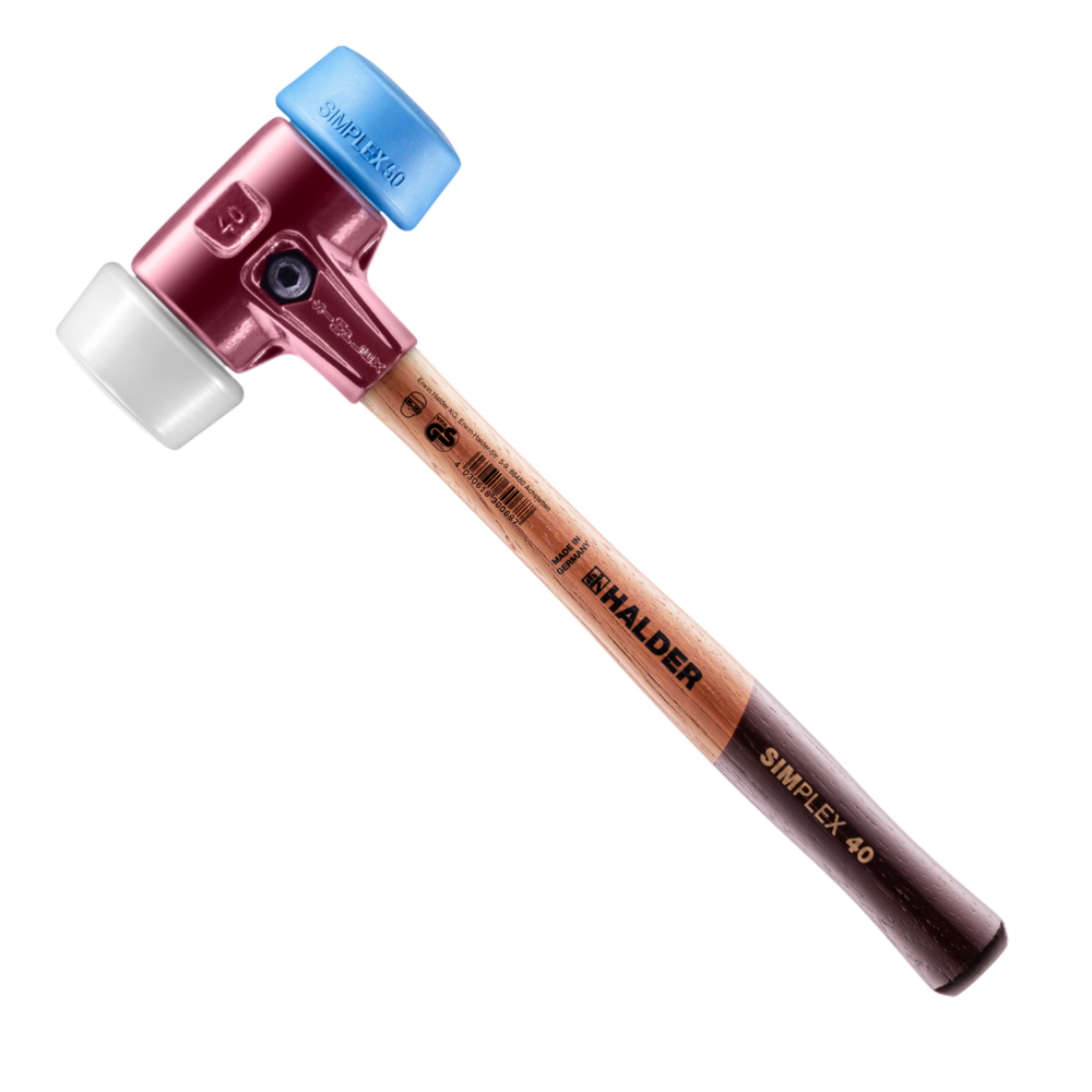 Молоток HALDER Simplex 3017 насадки из синего полиуретана, белого суперпластика Одесса - изображение 1