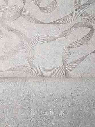 Шпалери метрові вінілові на флізеліні Sintra Vila абстракція зигзаги смуги світло-сірі сріблясті 532515 Київ