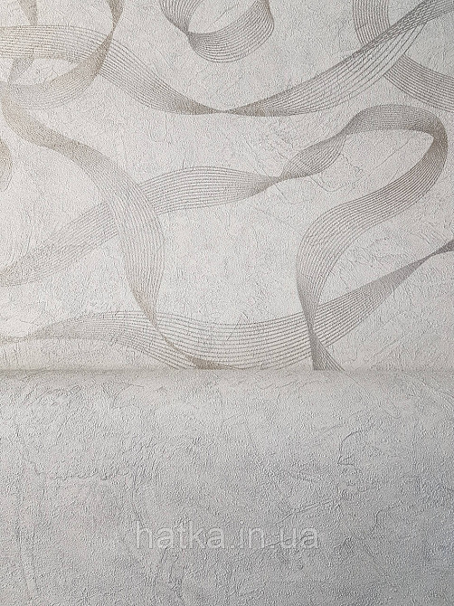 Шпалери метрові вінілові на флізеліні Sintra Vila абстракція зигзаги смуги світло-сірі сріблясті 532515 Київ - фото 3