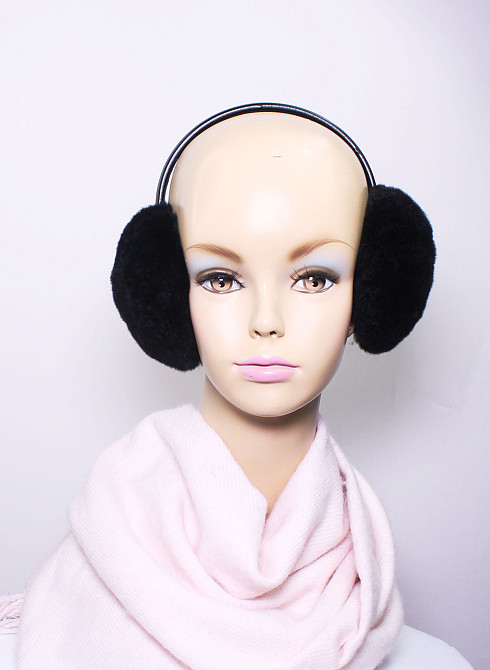 Хутряні навушники жіночі з Rex Чорний Харків - фото 2