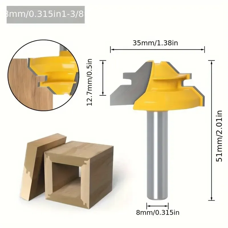 Фреза пазошиповая 38 мм с хвостовиком 8 мм для углового линейного сращивания древесины точная и надежная Киев - изображение 3