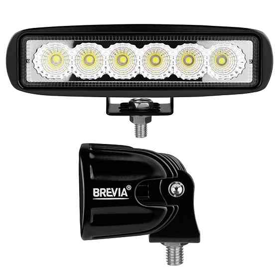 Фара світлодіодна Brevia Epistar Flood 10-30V, 18W (6x3W), 1320Lm, 1шт (10611FX1) Львів