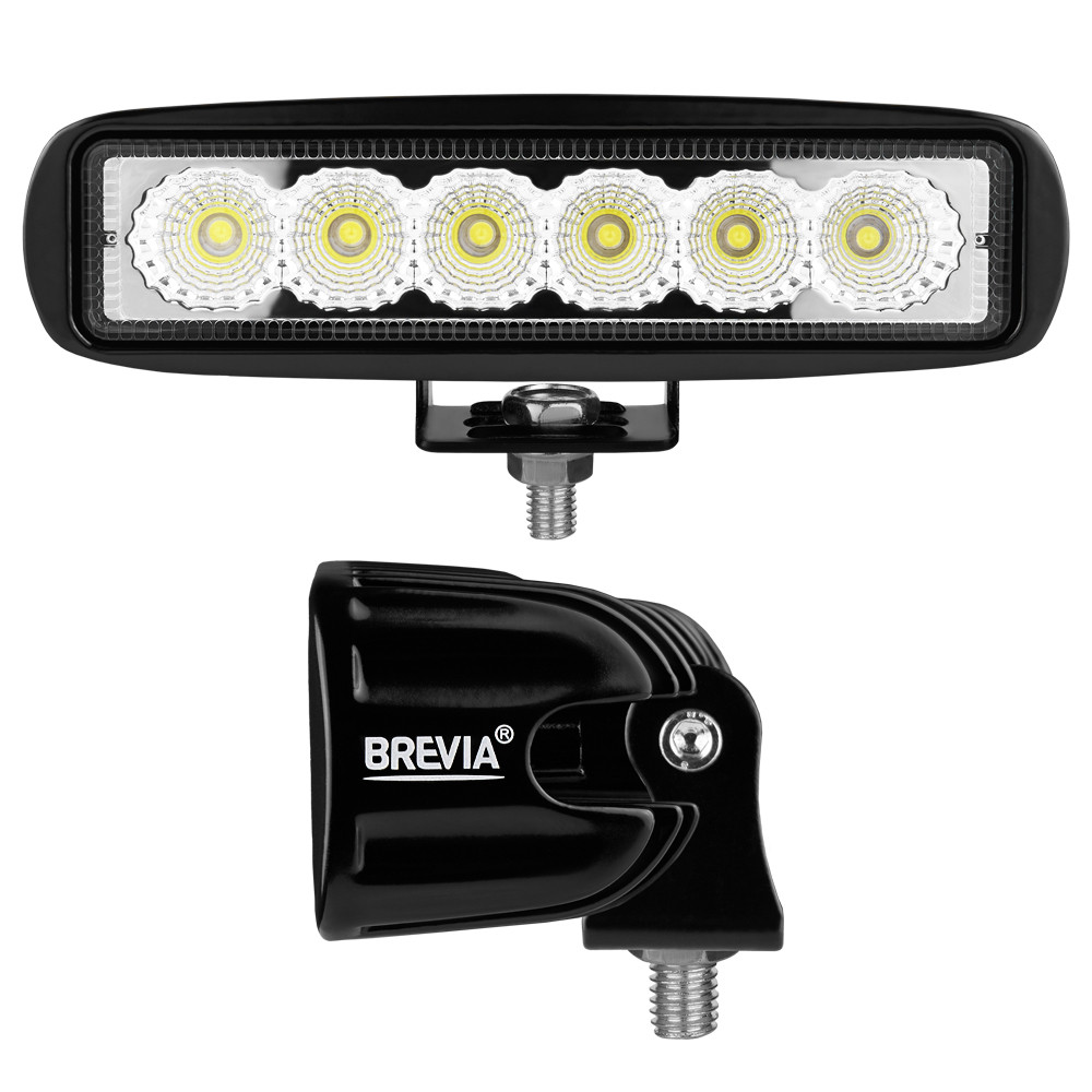 Фара світлодіодна Brevia Epistar Flood 10-30V, 18W (6x3W), 1320Lm, 1шт (10611FX1) Львів - фото 2