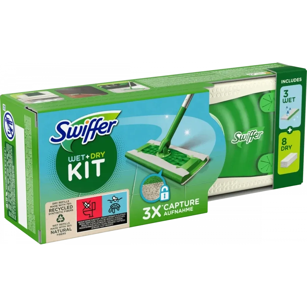 Швабра зі змінними серветками Swiffer kit набір для прибирання (швабра, 3 вологі серветки й 8 сухих) Львів - фото 2