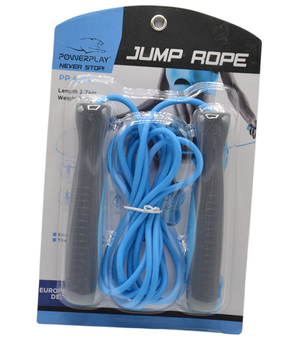 Скакалка PowerPlay 4204 Classic Jump Rope Блакитна (2,7m.) Каменское - изображение 10