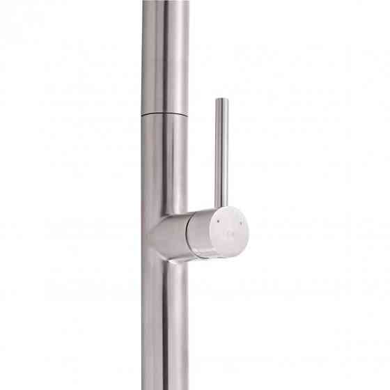 Смеситель для кухни Qtap Lenicka 9138103UN с выдвижным изливом, никель Киев