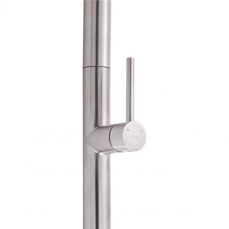 Смеситель для кухни Qtap Lenicka 9138103UN с выдвижным изливом, никель Киев - изображение 6