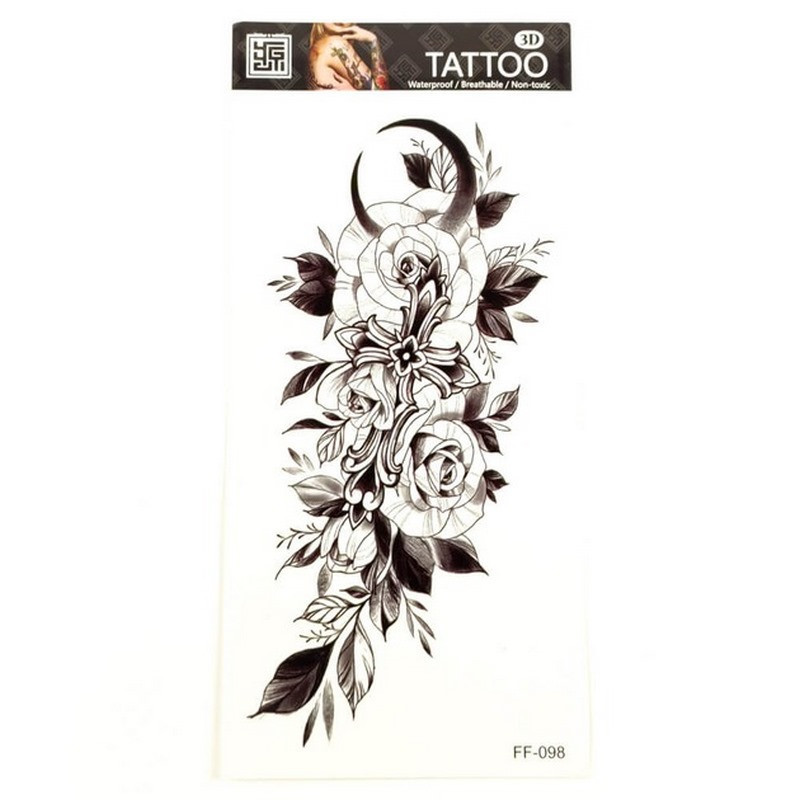 Временное тату «Цветы» FF-098 размер 19 х 9 см Винница - изображение 1