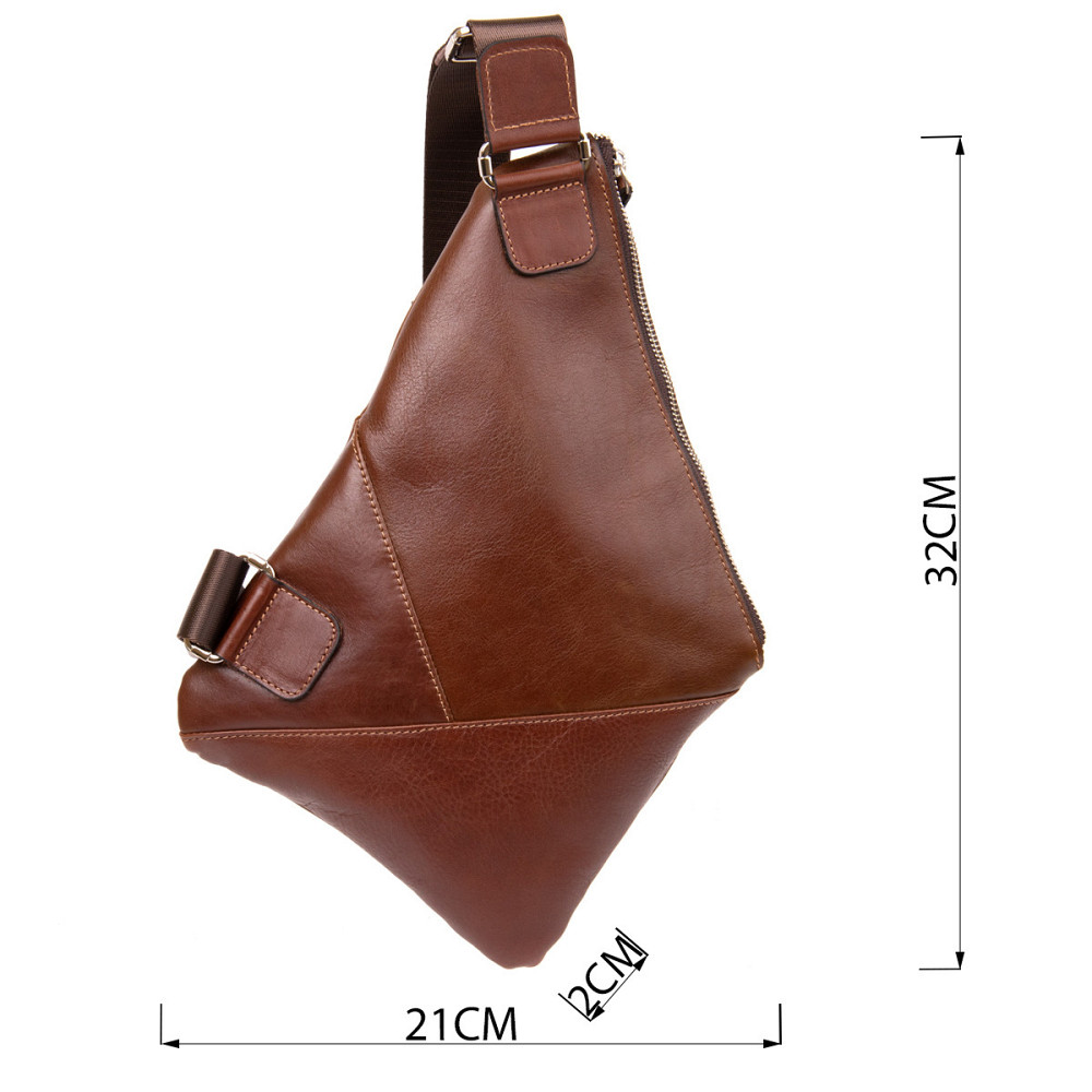 Стильная кожаная мужская сумка через плечо Коричневый (GRANDE PELLE) Киев - изображение 7