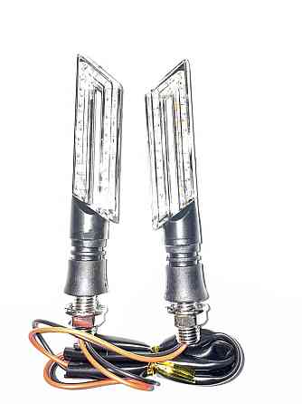 Повороты светодиодные (пара) прямоугольные (черные, прозрачные, 16 диодов) Мукачево