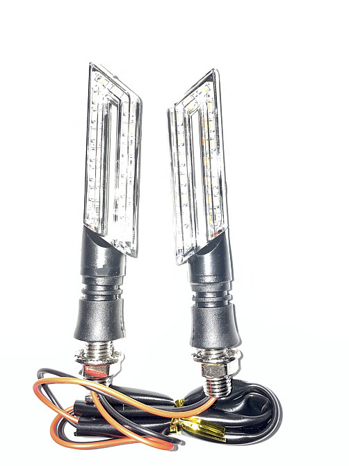 Повороты светодиодные (пара) прямоугольные (черные, прозрачные, 16 диодов) Мукачево - изображение 1