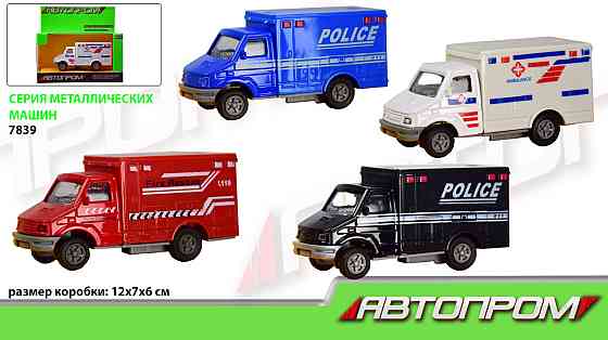 Машина металл 7839 (96шт/2) "АВТОПРОМ",1:50,4 цвета, в коробке 12*7*6см, шт Київ