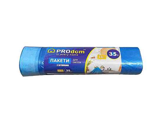 Пакети для сміття з затяжкам 35x15шт ТМ PRODOM   Solmir Київ
