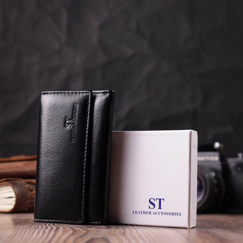 Практична ключниця із натуральної шкіри ST Leather 22483 Чорний Київ - фото 10