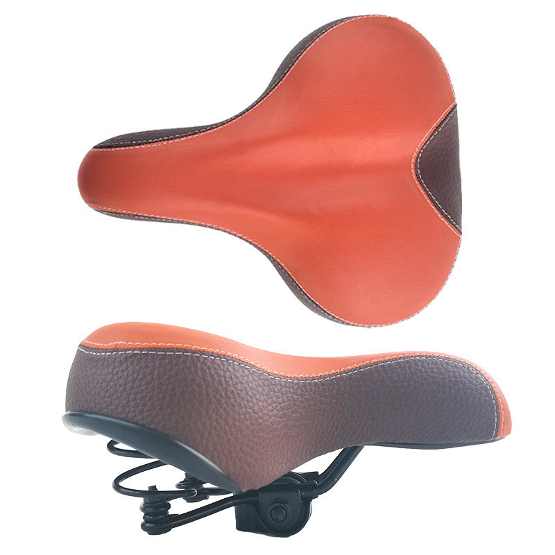 Седло для велосипеда на пружинах мягкое амортизирующее Коричневое 240*200 мм Бровары - изображение 1
