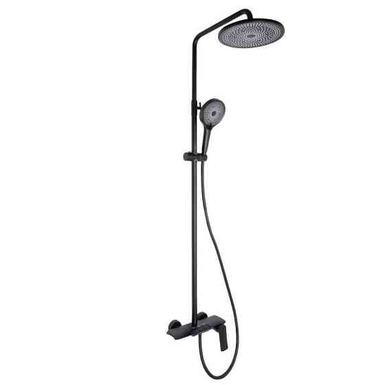 Душевая система с изливом Qtap Slavonice на три потребителя QTSLA111BLM45906 Black Matt черная Киев