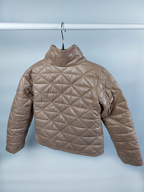Демисезонная  бежевая стеганная куртка для девочек подростков на 8,9,10,11 лет Николаев - изображение 2