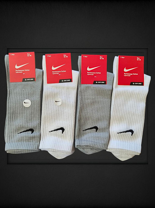 Мужские носки высокие разноцветные в наборе по 4 штук. Nike. Размер 42-46 Киев - изображение 2