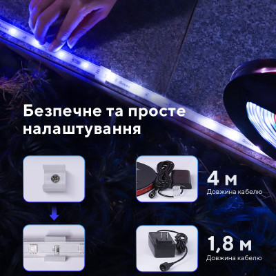Светодиодная лента Govee Phantasy Outdoor LED RGBIC Strip Lights 10м Білий (H61723D1) Винница - изображение 3