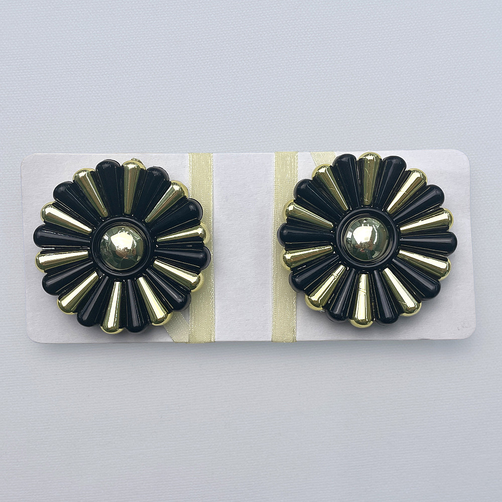 Магніти для штор і гардин Хризантема набір 2 шт Чорний з золотистим (81-305) Київ - фото 6