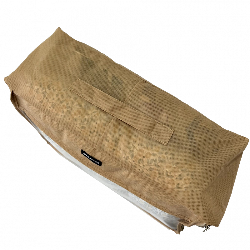 Большая дорожная сумка для вещей с ручкой и прозрачной вставкой P001 40x31x15 см (Бежевый) Сумы - изображение 2