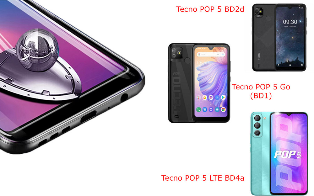 Захисне скло DefenzoGlass для Tecno POP 5 BD2d, POP 5 Go (BD1), POP 5 LTE BD4a – подвійна міцність Київ - фото 2