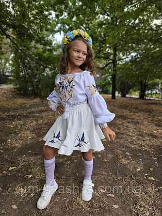 Дитяча вишита блузка з колосками та ластівками Кривий Ріг