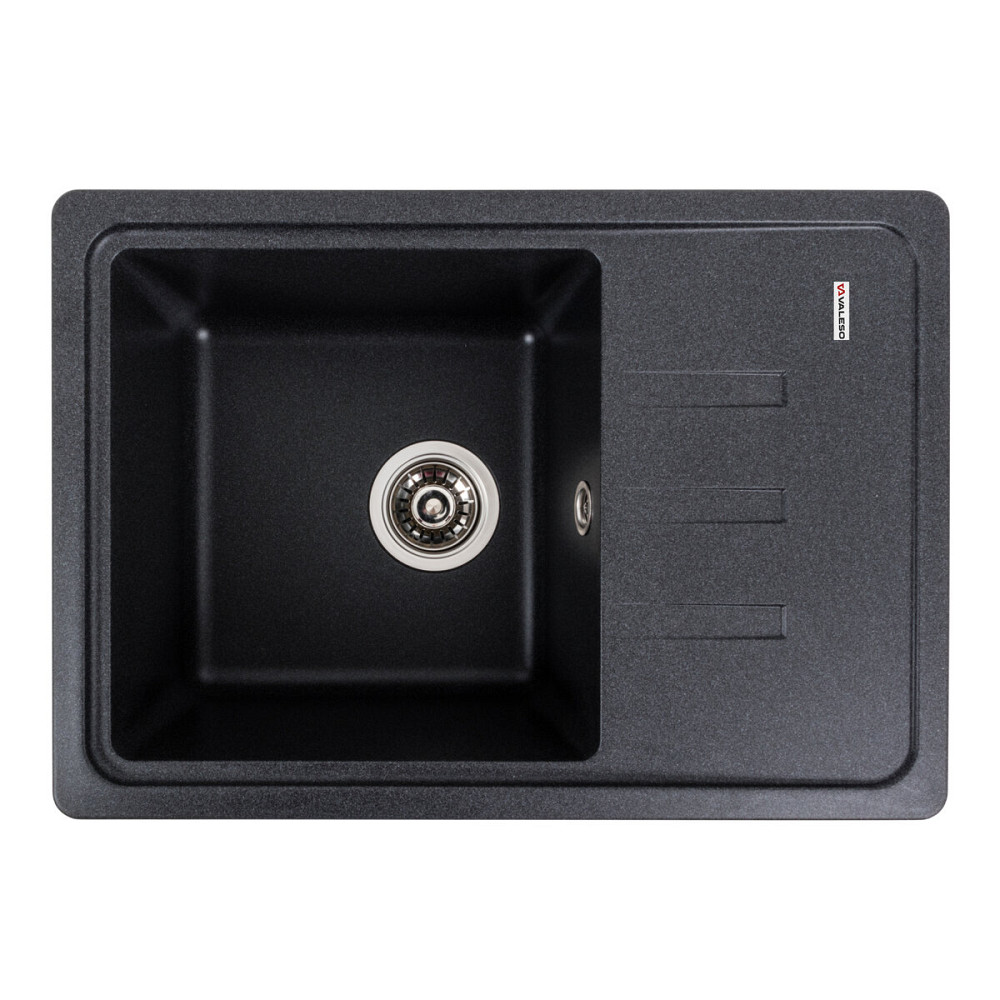 VALESO Гранітна мийка для кухні VALESO LIANA 6243 матова Карбон Коломыя - изображение 15