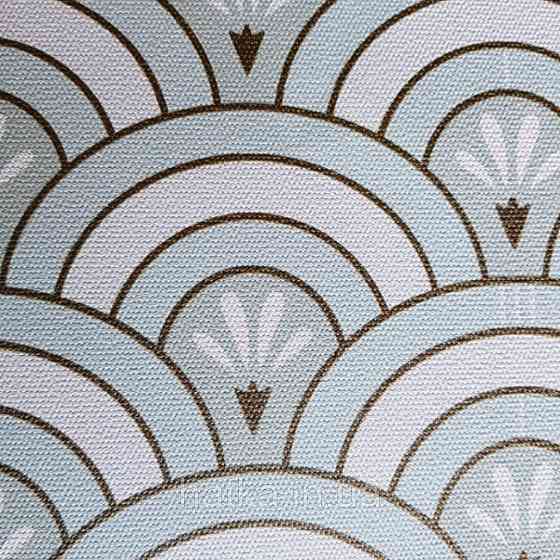 Шпалери вінілові Lutece Melody 51197104 геометрія напівкруги смуги фігури світло бірюзові білі золотисті Київ