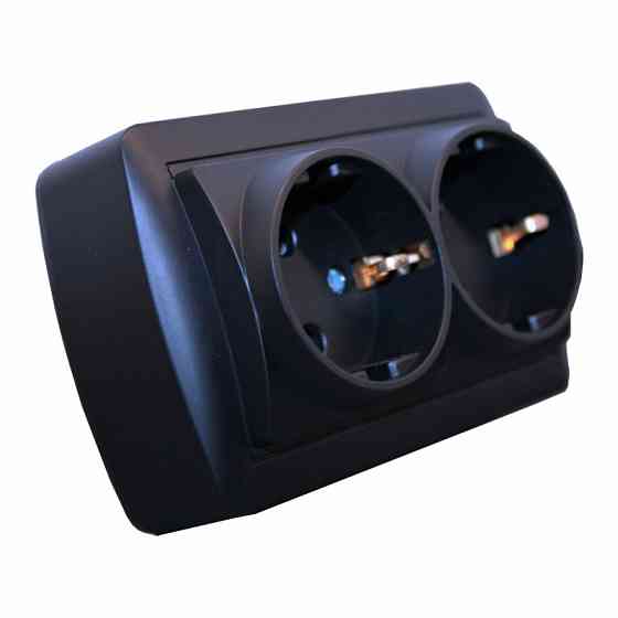 Розетка двойная с заземлением 16А, Acura графит Днепр