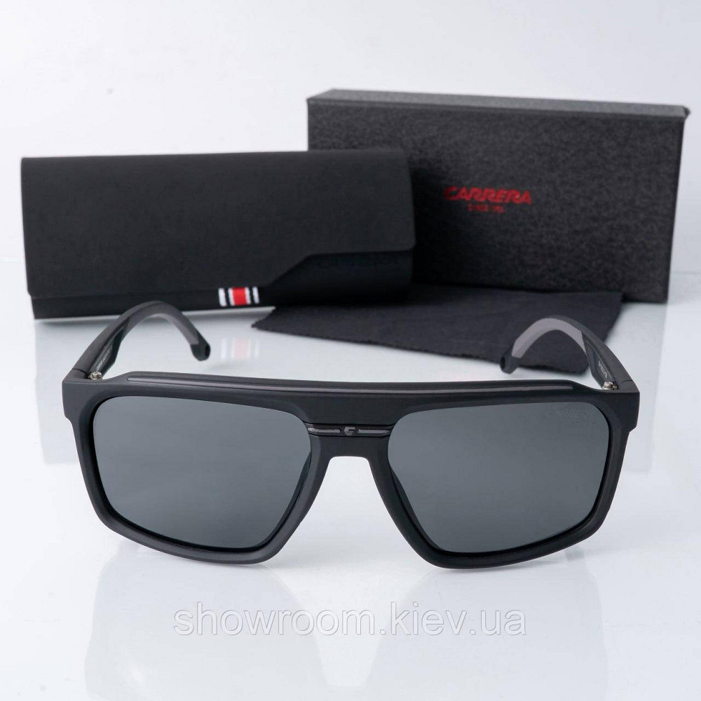Сонцезахисні чоловічі окуляри маска Carrera (400) чорні Київ - фото 2
