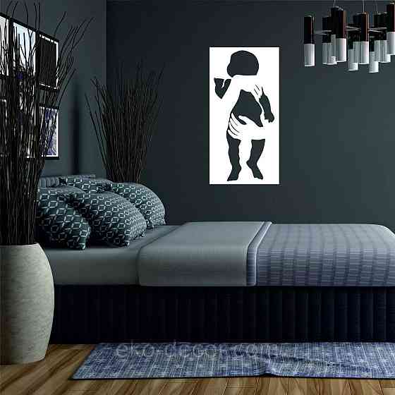 Декоративное настенное Панно «Дитя», Декор на стену 70*35 см, Белый Киев