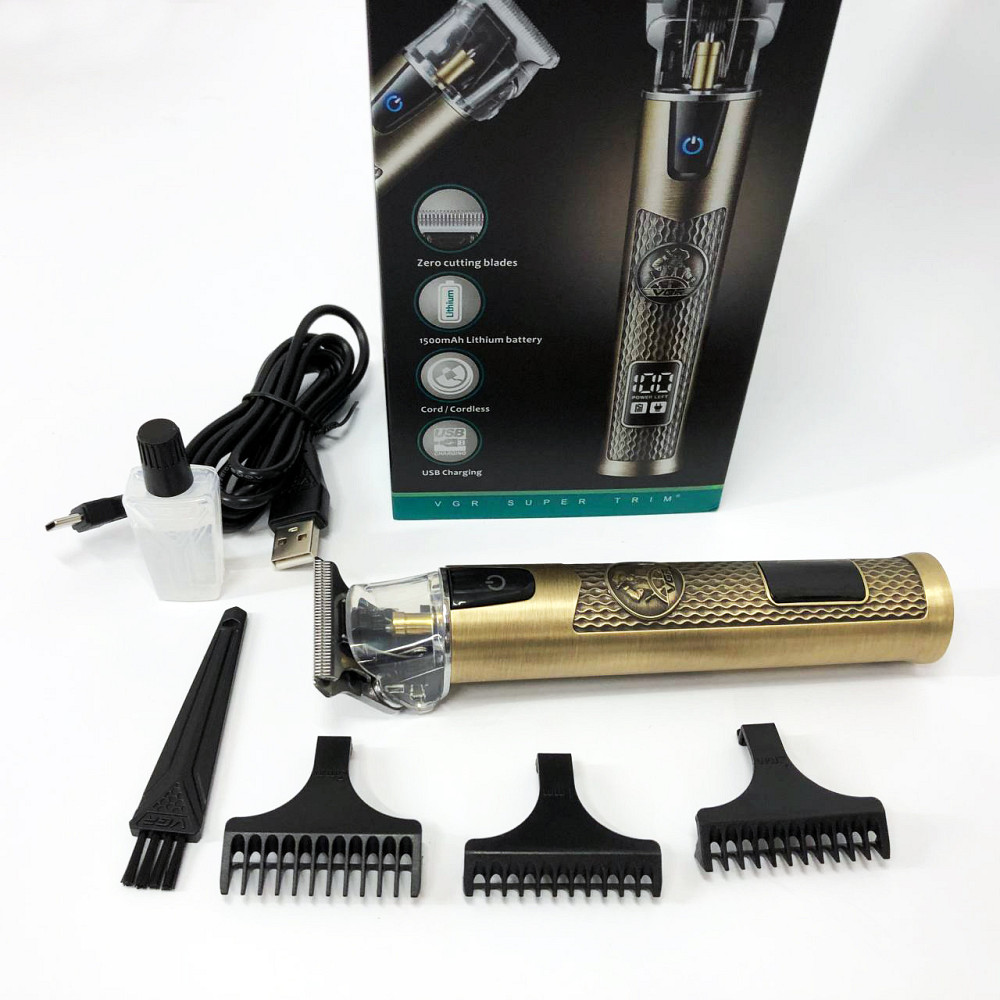 Практична машинка для стрижки волосся VGR V-983, Перукарські машинки професійні, Тример для скронь AF-70 Львів - фото 10