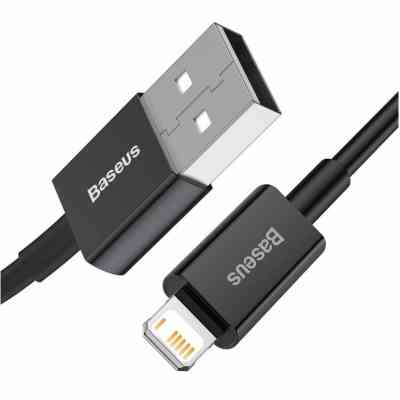 Дата кабель USB 2.0 AM to Lightning 2.0m 2.4A black Baseus (CALYS-C01) Винница