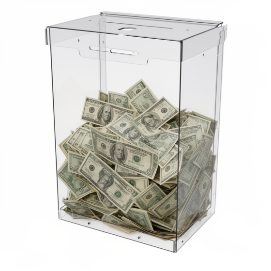 Ящик EKOSTAR для сбора денег 160x230x110 мм. Объем 4 литра. Киев